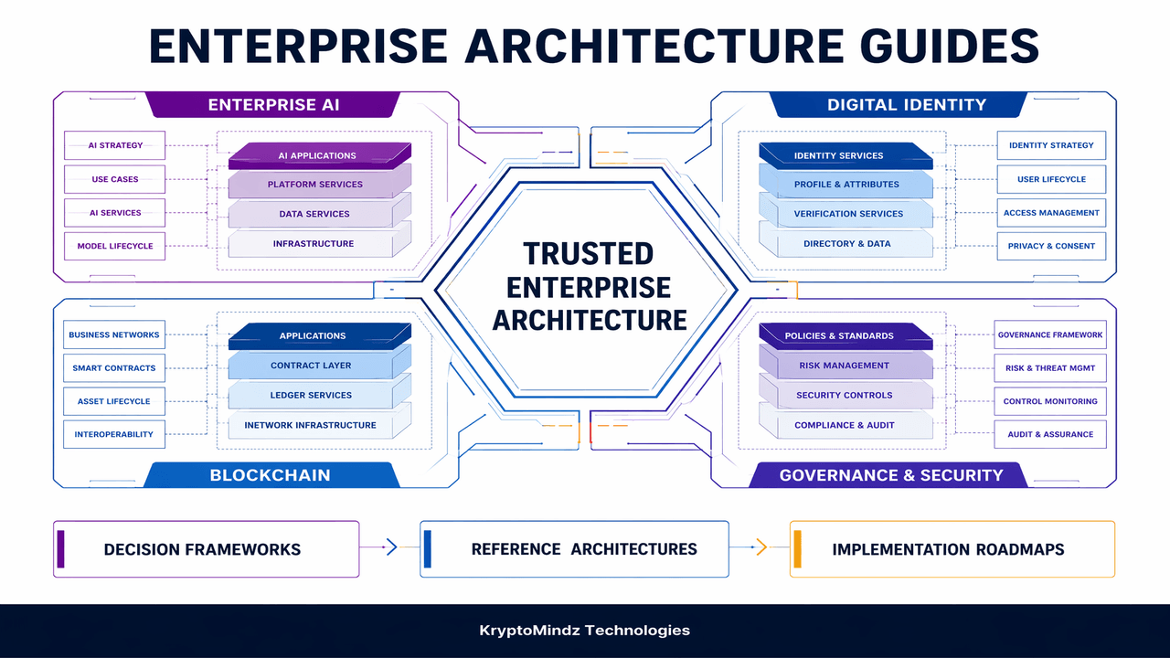 Enterprise architecture guide library across AI, digital identity, blockchain, governance and security
