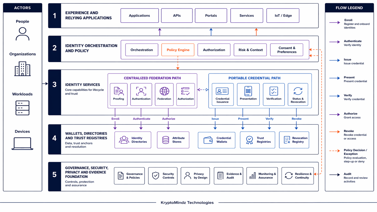 Enterprise digital identity reference architecture for people organizations workloads and devices